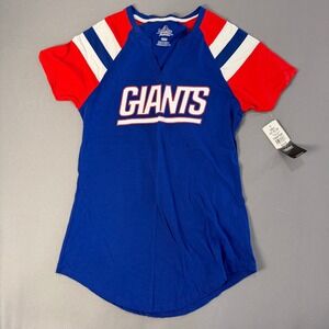 New York Giants T Shirt Womens Medium NFL Football Team Apparel Red Blue‎